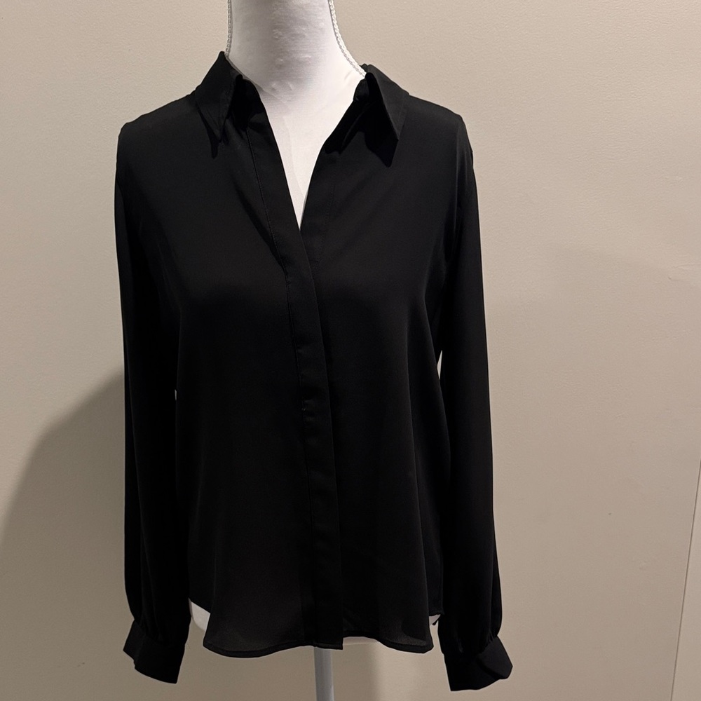 White House Black Market Classic Black Blouse